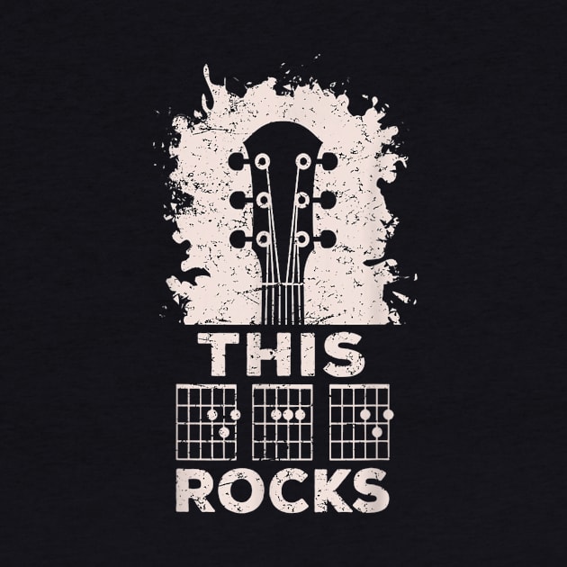 Mens Acoustic Guitar Chord Rocks Music Fathers Day Gifts T shirt by Tisine